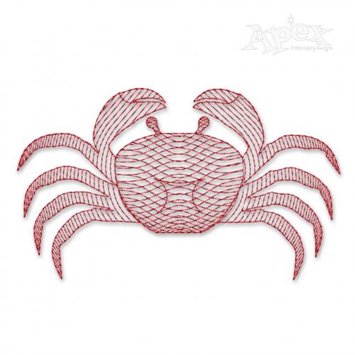 Crab Sketch Embroidery Design