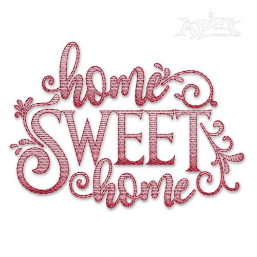 Home Sweet Home Sketch Embroidery Design