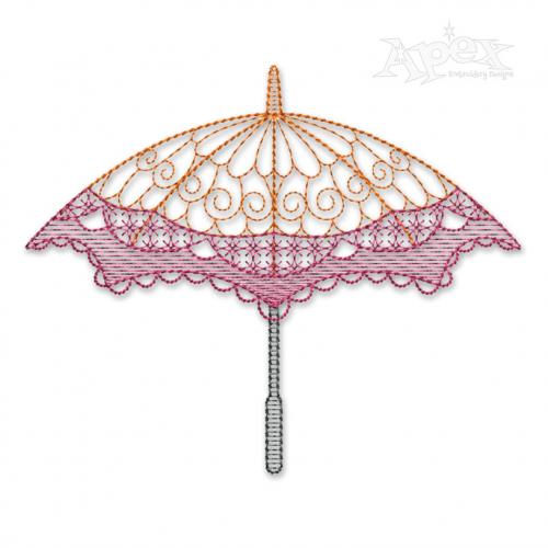 Flourish Umbrella Sketch Embroidery Design