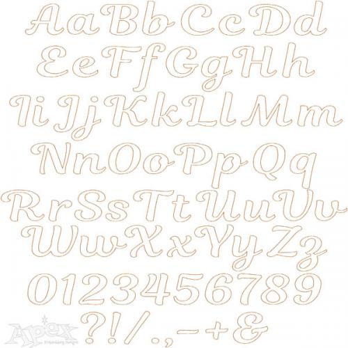 Simple Script Applique Embroidery Font