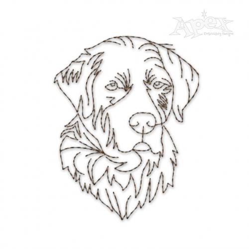 Labrador Dog Sketch Embroidery Design