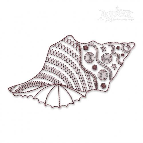 Pattern Seashell #3 Sketch Embroidery Design