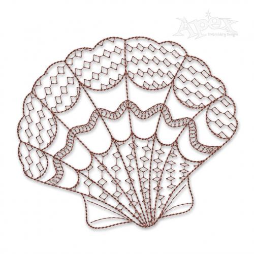 Clam Sketch Embroidery Design