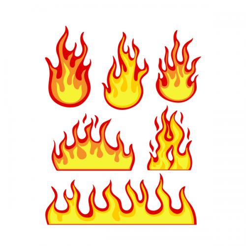 Fireballs And Flames Cuttable Design