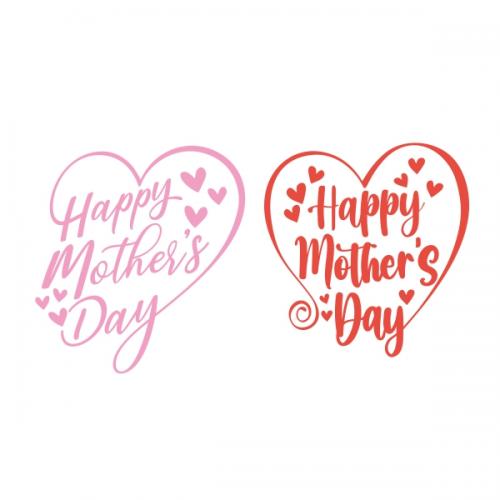 Happy Mother's Day Heart Cuttable Design