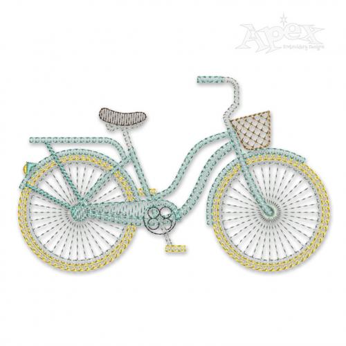 Bicycle Sketch Embroidery Design