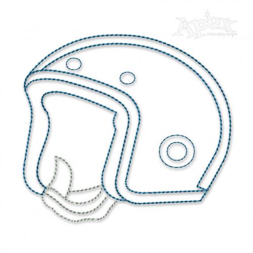 Helmet Sketch Embroidery Design