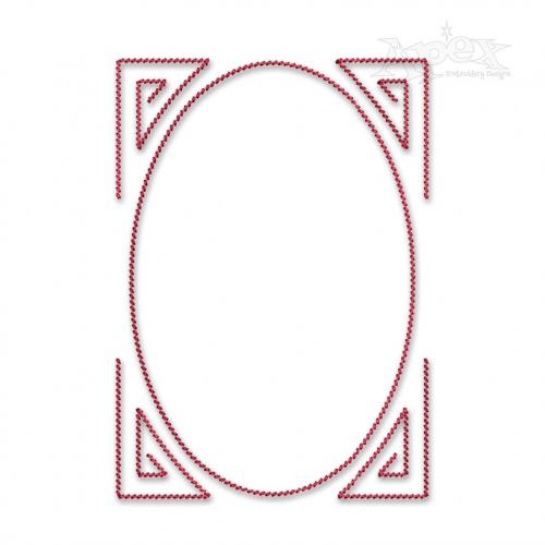 Oval Frame Sketch Embroidery Design