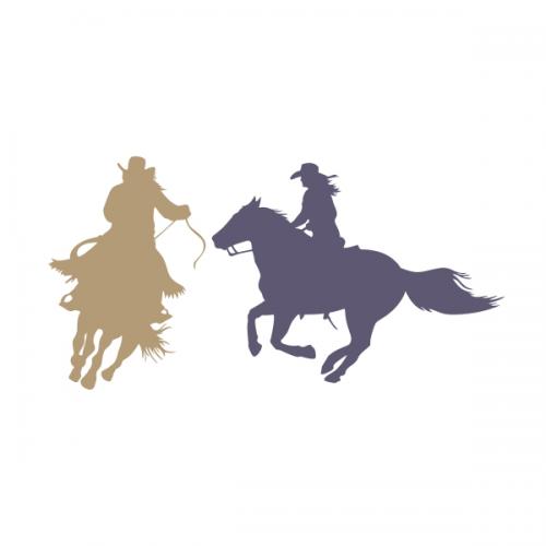 Riding Horse Cowgirl Cuttable Design