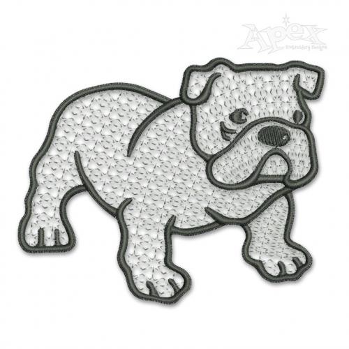Bulldog Dog Sketch Embroidery Design