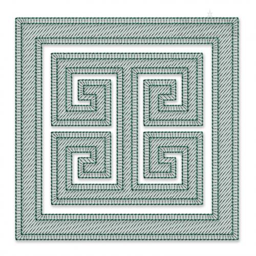 Greek Key Sketch Quilt Block Embroidery Design