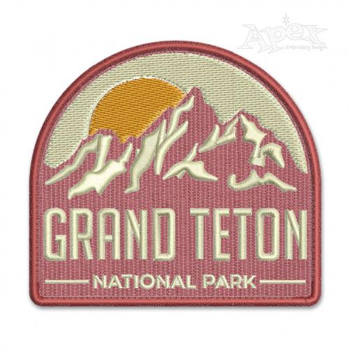 Grand Teton National Park Embroidery Design
