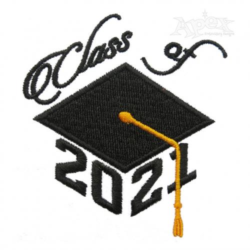 Class of 2021 2022 Graduation Hat Cap Embroidery Design