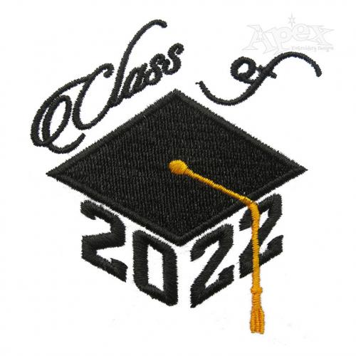 Class of 2021 2022 Graduation Hat Cap Embroidery Design