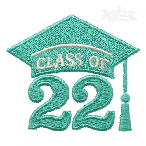 Graduation Cap Class of 21 22 Embroidery Design