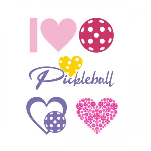 I Love Pickleball SVG Cuttable Design
