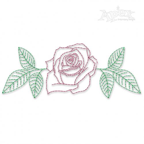 Rose Design for Embroidery | Apex Monogram Designs & Fonts