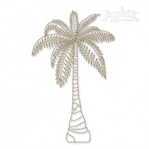 Coconut Tree Sketch Embroidery Design