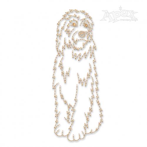 Goldendoodle Dog Sketch Embroidery Design