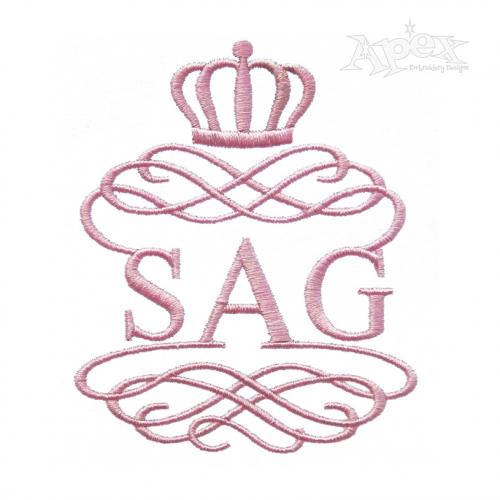 Ornate Scroll Monogram Embroidery Font