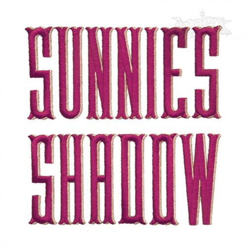 Sunnies Shadow Embroidery Font