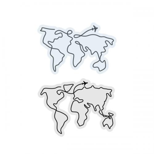 World Travel Map SVG Cuttable Design