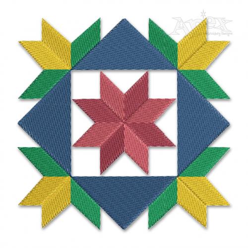 Geometric Decorative Square Block Embroidery Design