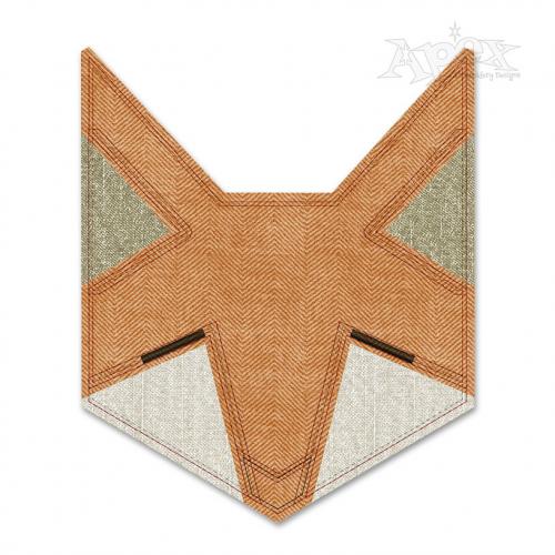 Geometric Fox Applique Embroidery Design