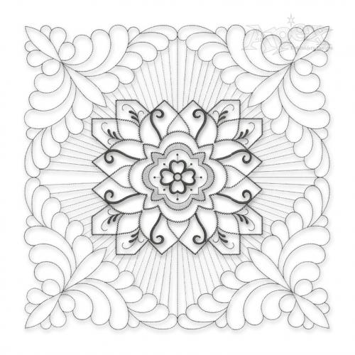 Floral Pattern #2 Extra Large Quilt Block Embroidery Design