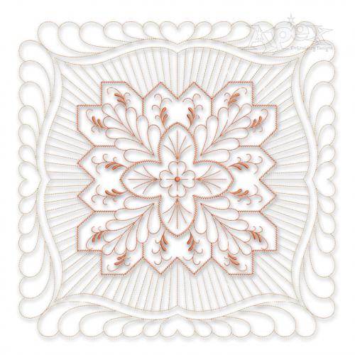 Floral Pattern #5 Extra Large Quilt Block Embroidery Design