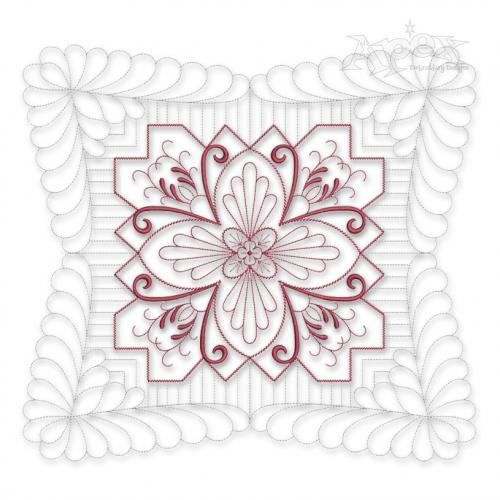 Floral Pattern #6 Extra Large Quilt Block Embroidery Design
