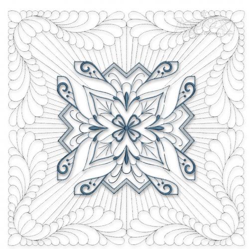 Floral Pattern #8 Extra Large Quilt Block Embroidery Design