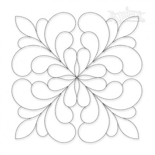 Fleurish Pattern Quilt Block Embroidery Design