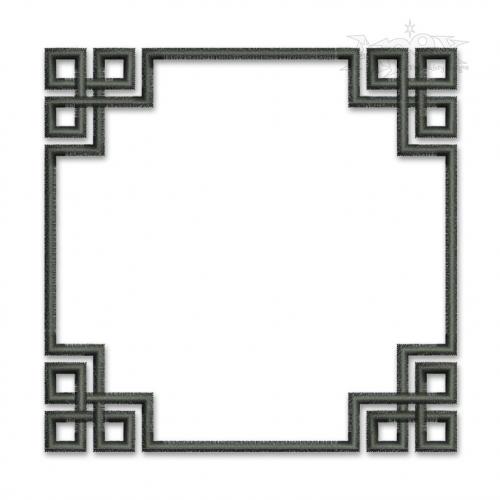 Chinoiserie Square Frame #1 Embroidery Design