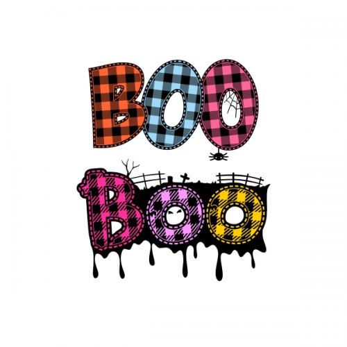 Plaid Pattern Halloween Boo SVG Cuttable Design