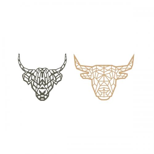 Geometric Highland Cow Head SVG Cuttable Design