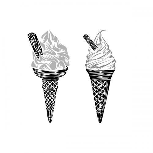 Ice Cream Cone SVG Cuttable Design