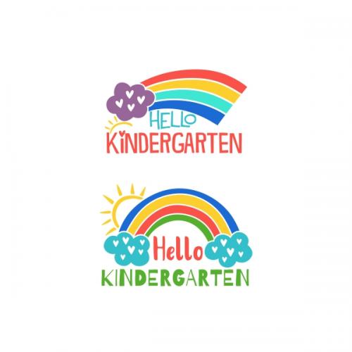 Hello Kindergarten Rainbow SVG Cuttable Design