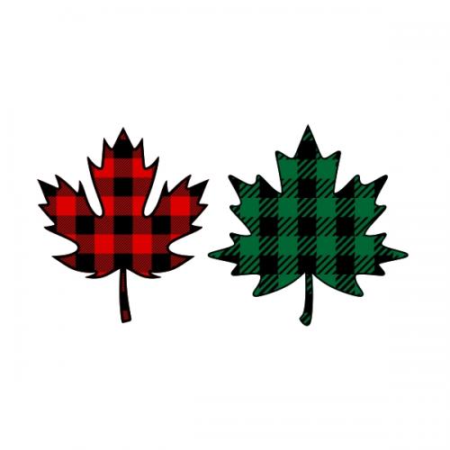 Buffalo Plaid Pattern Maple Leaf SVG Cuttable Designs
