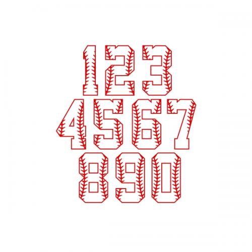 Baseball Softball Numbers Font Cuttable Design