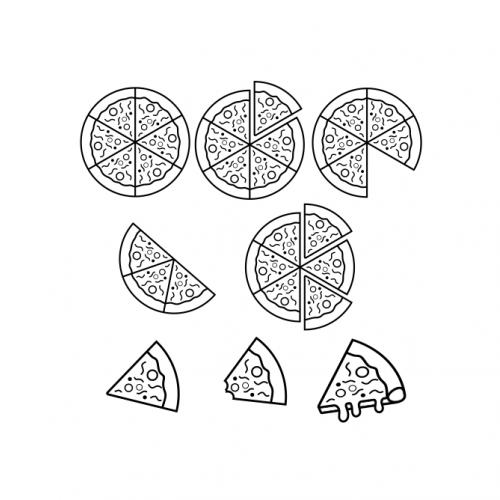 Pizza Slices Line Art SVG Cuttable Design