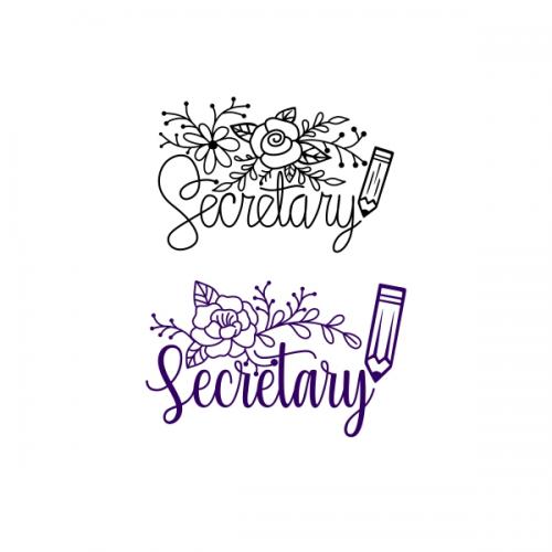 School Secretary Floral SVG Cuttable Design