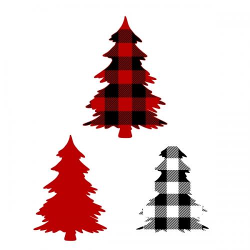Buffalo Plaid Pattern Christmas Tree SVG Cuttable Designs