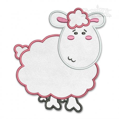 Cute Sheep Applique Embroidery Design