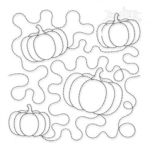 Pumpkins Edge-To-Edge Pattern Quilt Block Machine Embroidery Designs