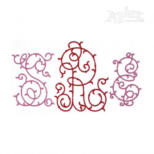 Sweet Briar Vine Monogram Embroidery Font