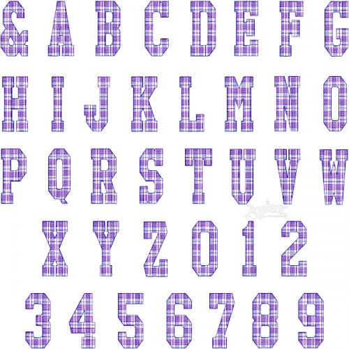 Plaid Block Embroidery Font