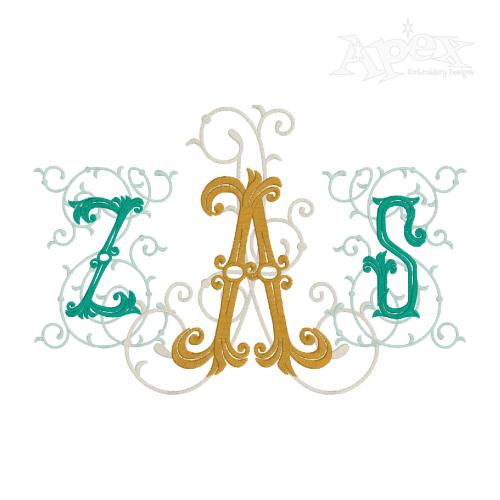 Sweet Briar Monogram Embroidery Font