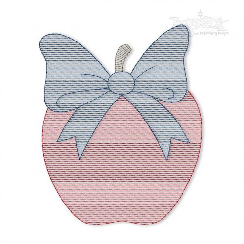 Bow Apple Embroidery Designs