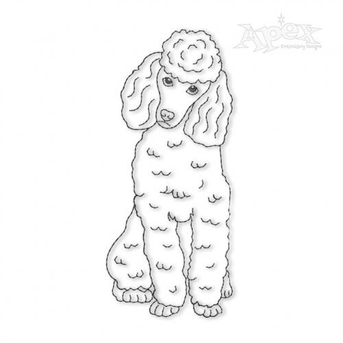 Standard Poodle Dog Embroidery Design